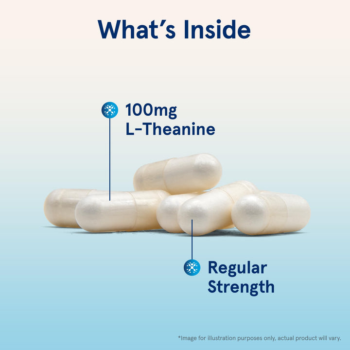 Regular Strength Theanine 100 mg, Dietary Supplement, 60 Capsules, 60 Day Supply