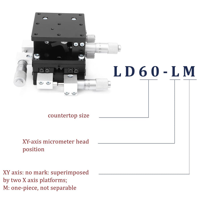 3-Axes Manual Linear Stage,60 x 60mm Trimming Tuning Sliding Table,Micrometer Linear Stage Trimming ,for Production Machinery,Testing Equipment,Optical