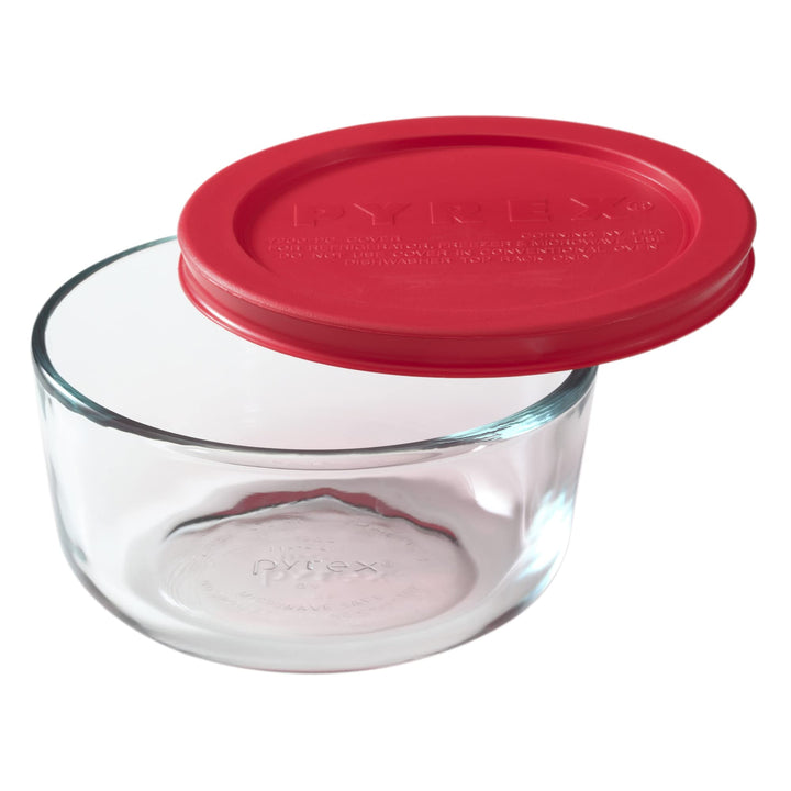 Simply Store 2-Cup Single Glass Food Storage Container with Lid, Non-Pourous Round Meal Prep Container, BPA-Free , Dishwasher, Microwave, Oven and Freezer Safe