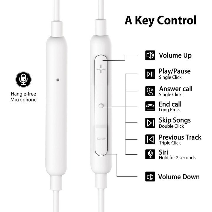 iPhone Earbuds for iPhone Headphones MFi Certified Compatible for iPhone with Microphone Volume Control for iPhone 14/13/12/11/Pro Max/Xr/Xs Max/X/8, iPad or iPod touch with lightning port White