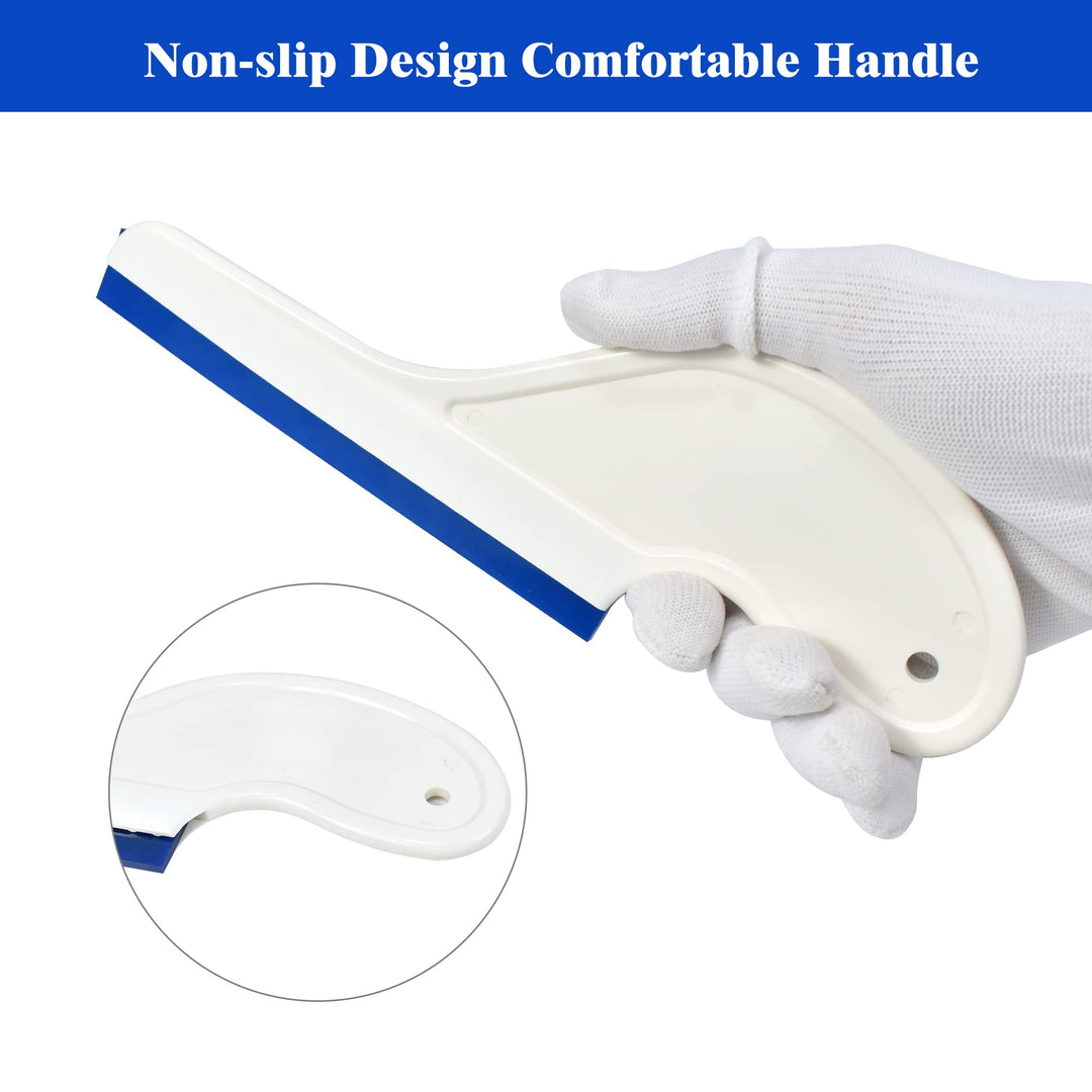 Window Tint Tool,Silicone Squeegee Water Blade with Long Handle,Easy Grip for Window & Mirror Cleaning2pcs Knife Shape
