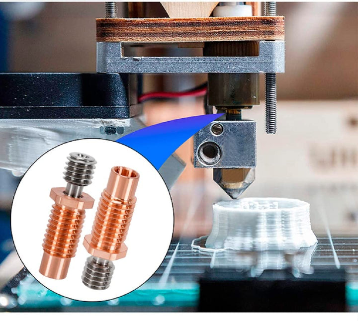 2PCS Bimetal Heatbreak, All Metal Threaded Heatbreak Upgraded Titanium Alloy and Copper Heatbreak Compatible with E3D V6 Hotend 3D Printers