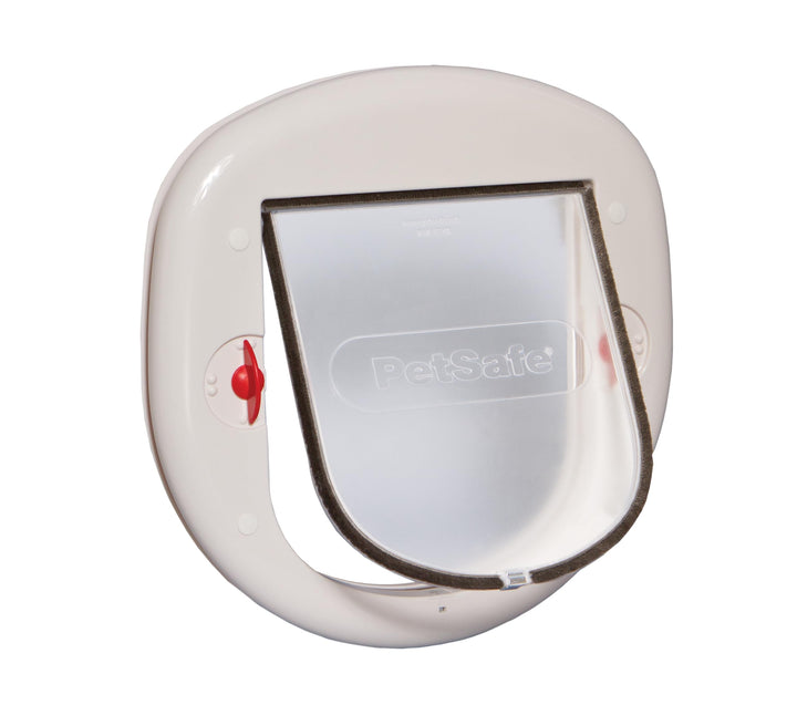Exterior/Interior Cat Door - Big Cat 4-Way Locking Pet Door Flap for Large Cats - Tinted Privacy Door - Weatherproof, Durable Door Frame - DIY Easy Install with Hardware Kit Included