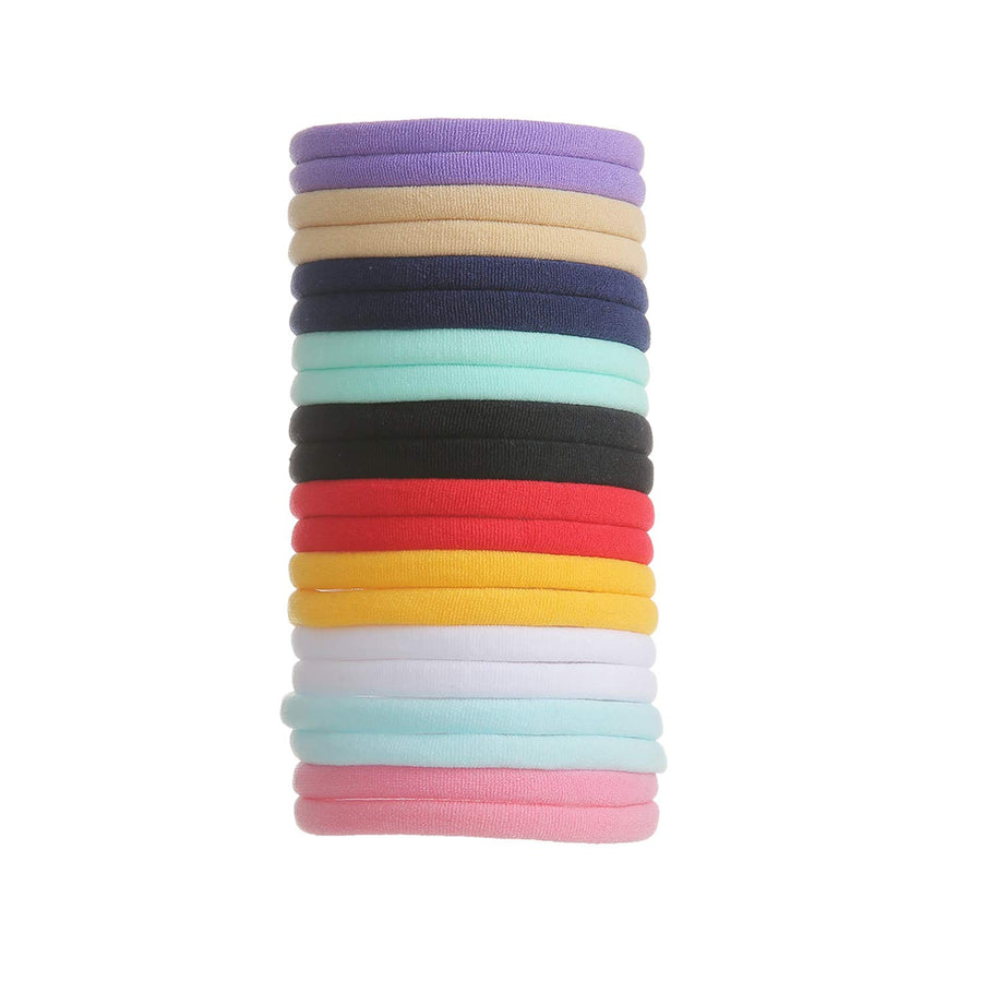 50 Pack Super Soft Stretchy DIY Solid Nylon Headbands Baby Hair Bands One Size Fits All (10 Multi-color)