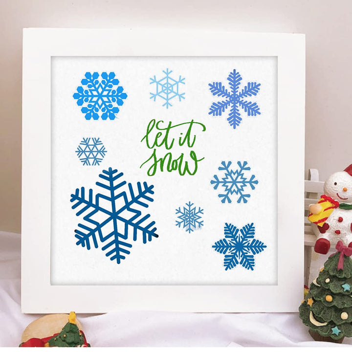 Christmas Clear Stamps Decorative Xmas Theme Winter Blessing Sentiment Words, Snowflake Clear Rubber Scrapbooking Stamps with Sentiment for Card Making DIY Photo Album