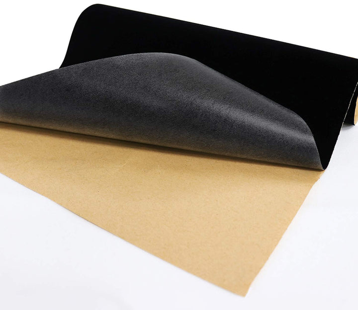 Black Self Adhesive Velvet Fabric Sticky Felt Sheets for Art & Crafts, Jewelry Box, Drawer Liners- 2PCS x (17.3 x 39.3)