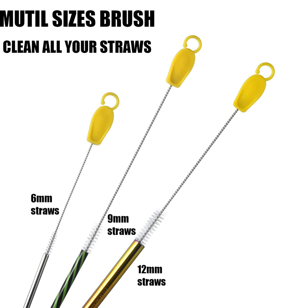 Good Grips Straw Cleaning Brush, Extra Long Multi Size Straw Pipe Cleaner for Tumbler, Sippy Cup, Bottle and Tube, Pack of 6 - Yellow