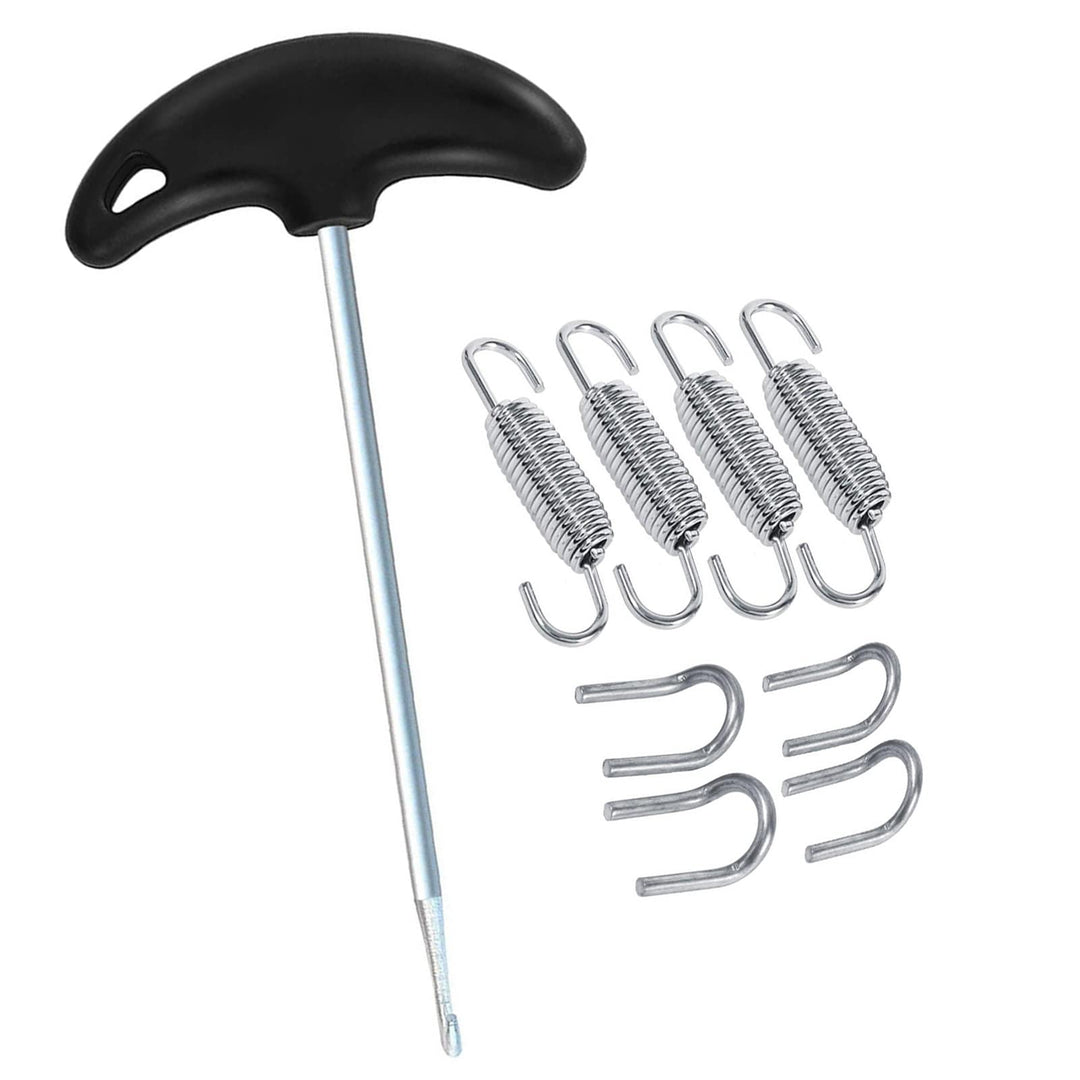Universal Motorcycle Exhaust Spring Puller Tool, Exhaust Pipe Muffler Springs 68 mm/2.67, Stainless Steel Exhaust Swivel Spring Hook Tool with Welding Hook Fasteners Set of 9 (Silver)