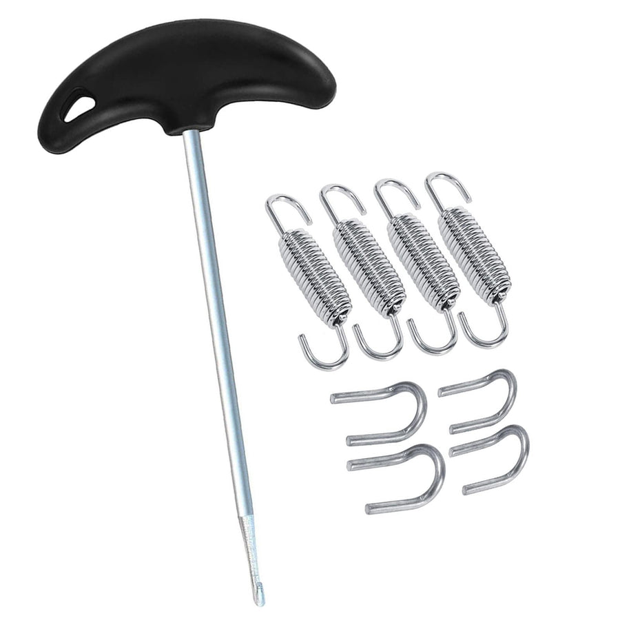 Universal Motorcycle Exhaust Spring Puller Tool, Exhaust Pipe Muffler Springs 68 mm/2.67, Stainless Steel Exhaust Swivel Spring Hook Tool with Welding Hook Fasteners Set of 9 (Silver)