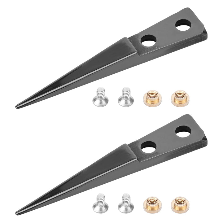 Straight Pointed Ceramic Tips Replaceable Heat Resistance Non-Conductive Heads for Ceramic Tweezers Black 2 Pairs