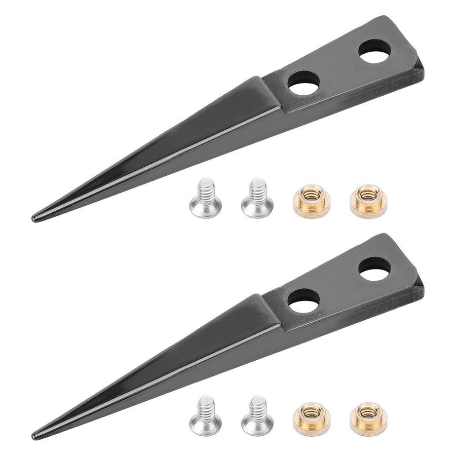 Straight Pointed Ceramic Tips Replaceable Heat Resistance Non-Conductive Heads for Ceramic Tweezers Black 2 Pairs