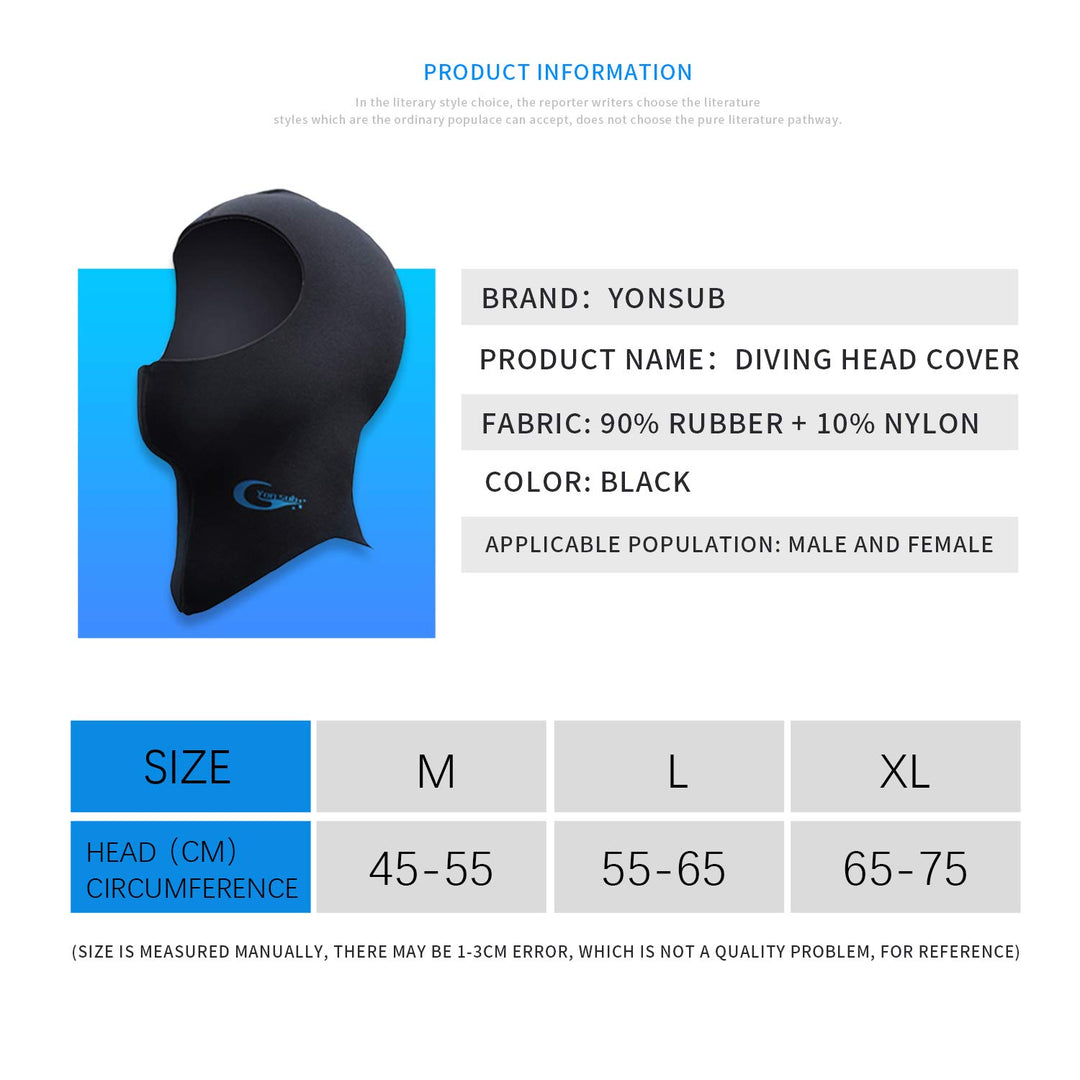 Diving Hood - Neoprene Wetsuit Dive Hood 3MM 5MM for Men Women Dive Cap Surfing Thermal Hood for Water Sports