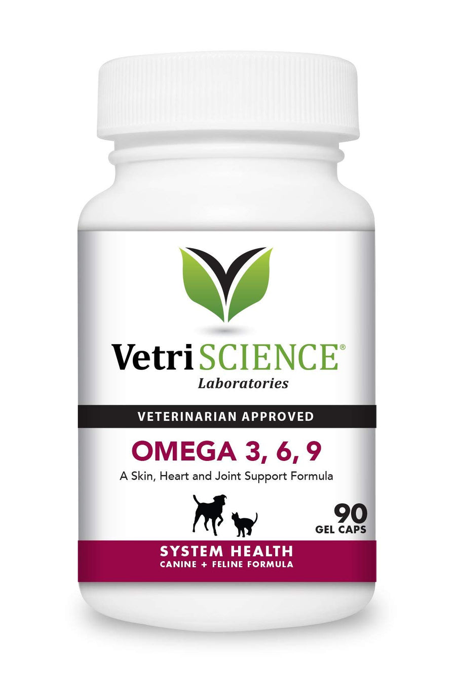 VetriScience Healthy Skin Omega 3, 6, 9 Fish Oil Supplement for Dogs and Cats, 90 Gel Capsules - Supports Healthy Skin & Coat, Immune Health, and Joint Mobility