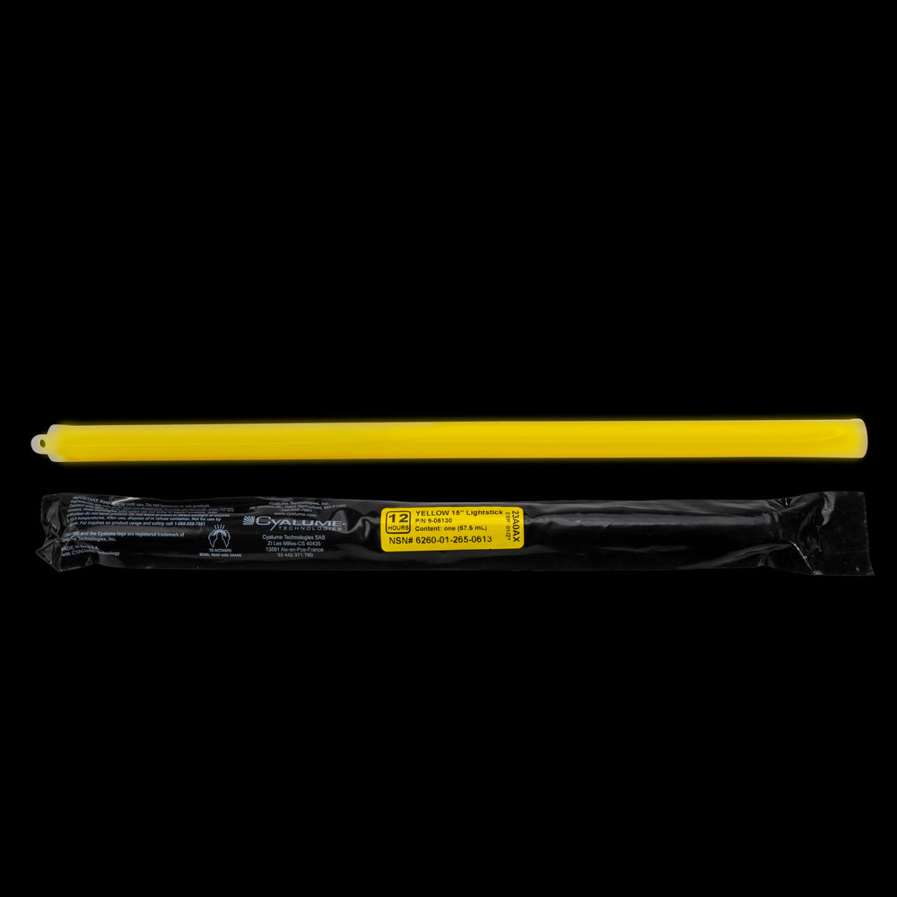 Military Grade Yellow Glow Sticks - Premium Bright 6” ChemLight Emergency Glow Sticks with 8 Hour Duration (Bulk Pack of 10 Chem Lights)