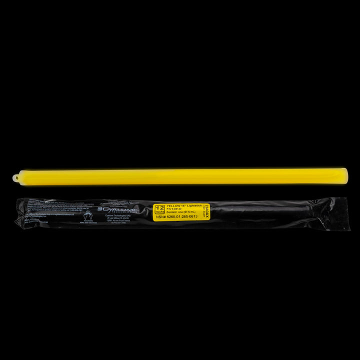Military Grade Yellow Glow Sticks - Premium Bright 6” ChemLight Emergency Glow Sticks with 8 Hour Duration (Bulk Pack of 10 Chem Lights)