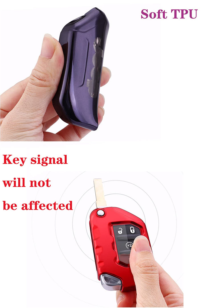 Soft TPU Protector Key Fob Cover Case fit for 2020 2021 Jeep Gladiator JT Sahara JLU 2018 2019 Jeep Wrangler JL JLU Rubicon Keyless Entry Key Fob (Silver)
