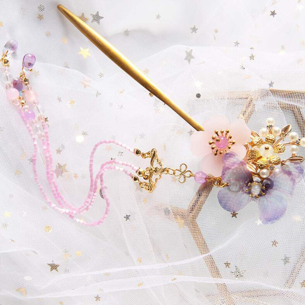 Retro Butterfly Hairpin,Beautiful Classical Headwpiece Vintage Cultural Hair Pin Bead Tassel Hair Sticks Pin for Hair Styling
