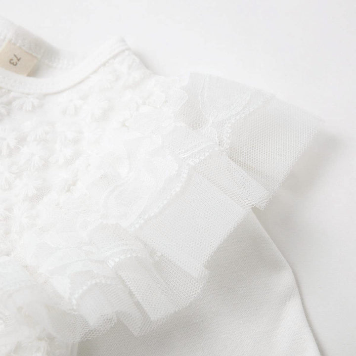 Baby Girl Christening Lace Dress Cute Infant Party Wedding Tulle Dress White 0-3 Months