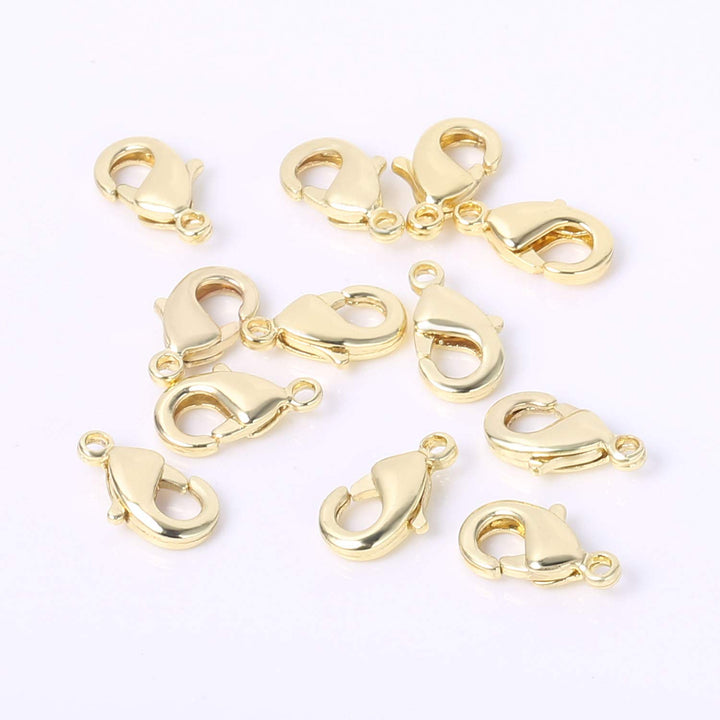 Wholesale Pack- Gold Plated 50 PCS 9mm Small Lobster Clasps and 100 PCS 4mm Open Jump Rings for Jewelry Making & Finding