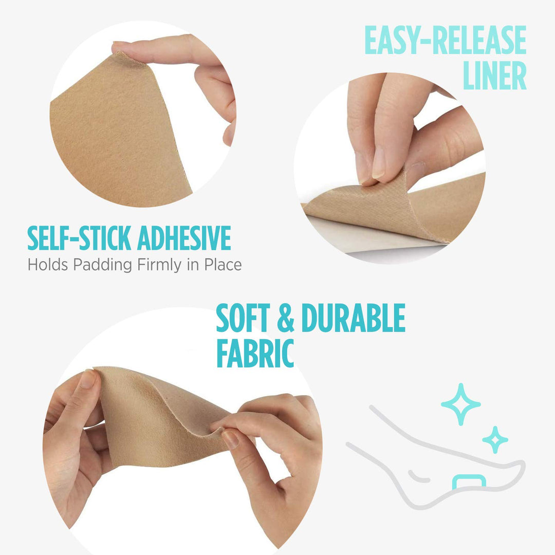 Super Moleskin Padding, Protects Tender Areas of The Foot from Friction, Light Brown, 3 Count, Pack of 3