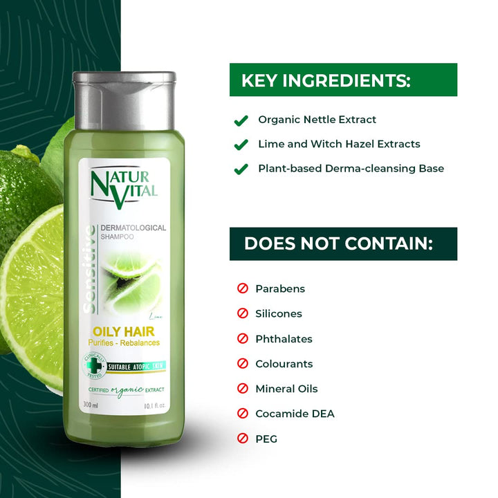 Hair Shampoo Lime - Oily Hair - 300 Ml / Natural