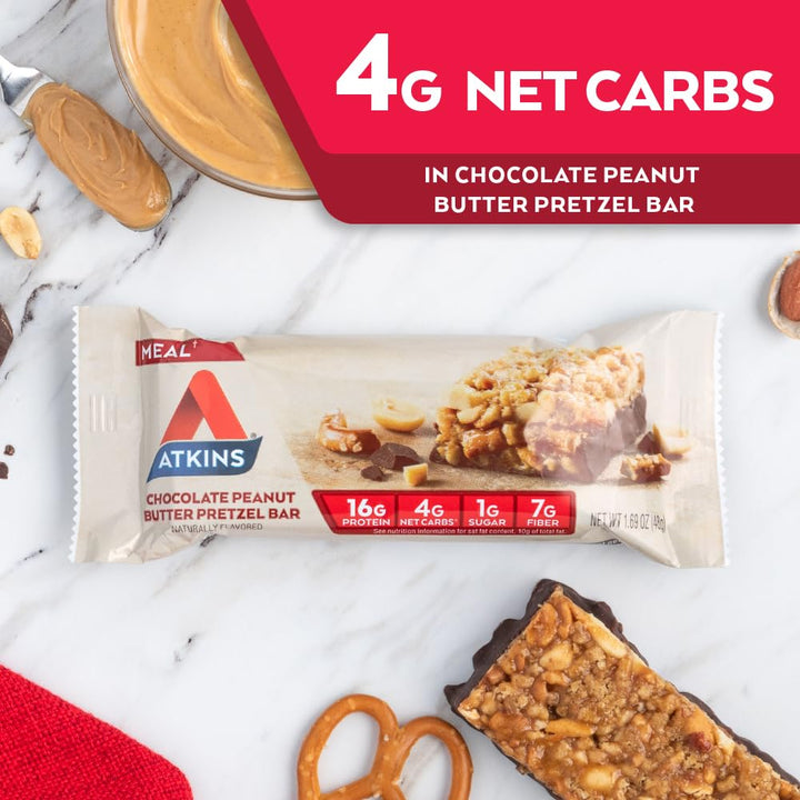 Atkins Advantage Meal Bars 5 Count Chocolate Peanut Butter Pretzel/1