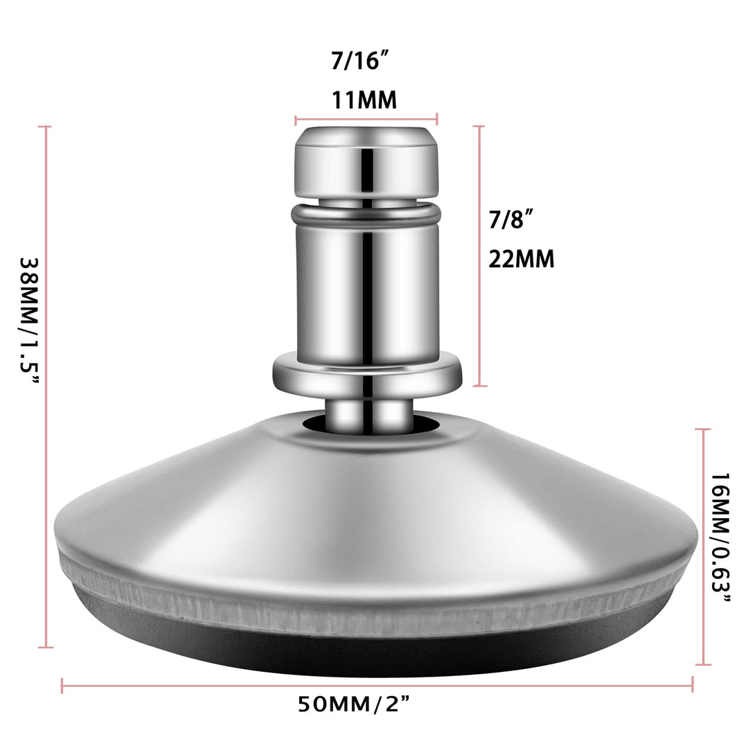 Bell Glides Replacement Office Chair Swivel Caster Wheels to Fixed Stationary Castors,Adjustable Castor Low Profile Stool with Separate Self Adhesive Felt Pads Black 5pcs Silver