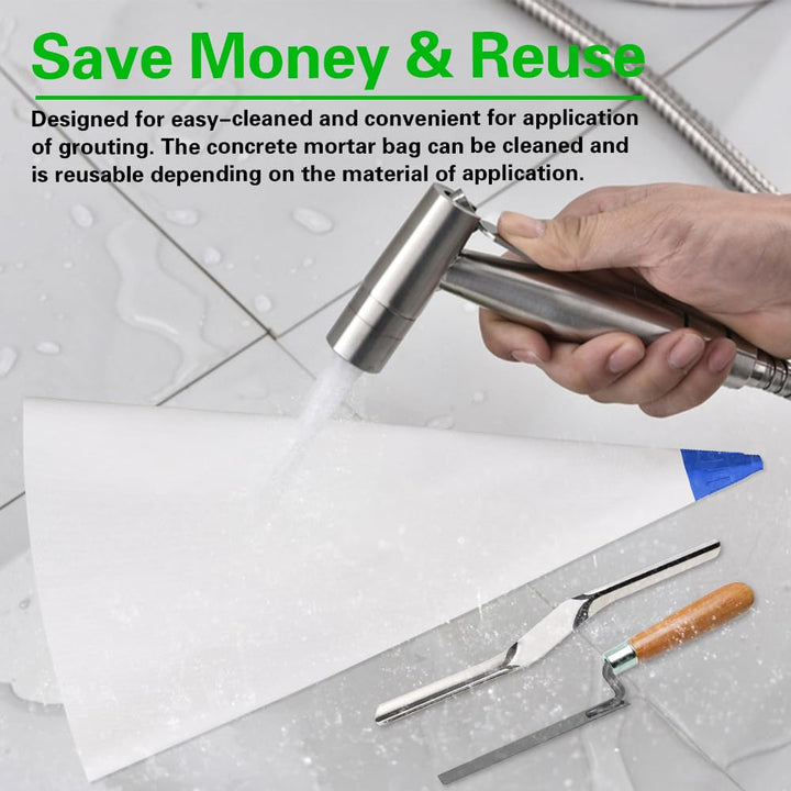 3 Pack Tile Grout Masonry Mortar Bag, 12 by 24 Heavy Duty Tear Resistant Puncture Tip Cement Sealer Bag, Mortar Bag Masonry, Grout Bag for Tile Installation, Grouting Bag (12x24 inch, Blue)