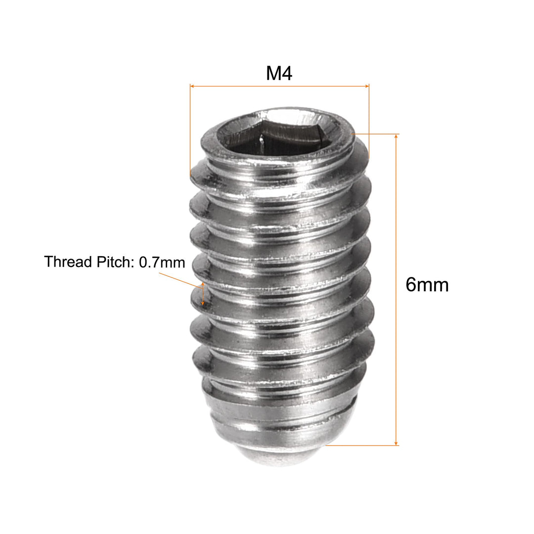 Ball Point Set Screws, M4 x 6mm 304 Stainless Steel Metric Spring Hex Socket Screw 20pcs