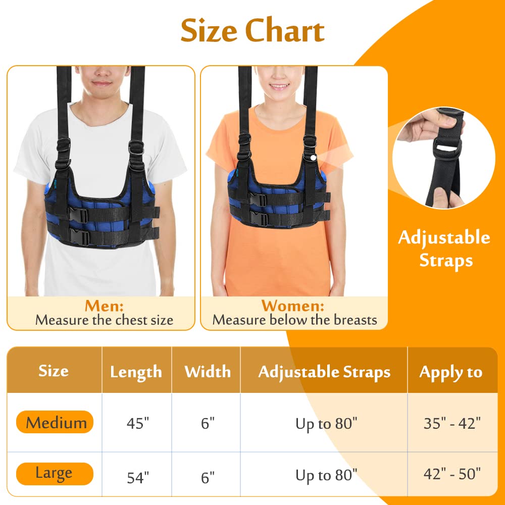 Back Stretcher Lumbar Traction Device Spine Decompression Belt for Pain Relief Stretcher Spinal Back Belt Portable Thoracic Spinal Decompression Harness Stretching Device (M)