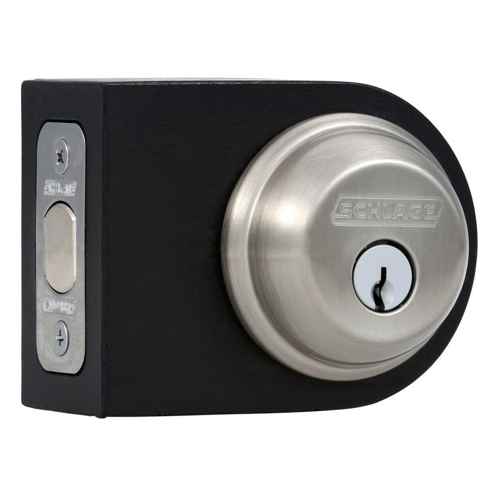 SCHLAGE LOCK CO B60N619 Single Cylinder Deadbolt, Satin Nickel, Pack of 1