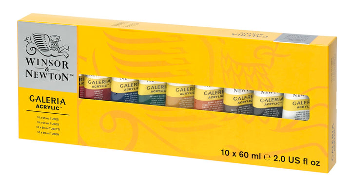 Winsor & Newton Galeria Acrylic Paint, 10 x 60ml (2--oz) Tube Paint Set
