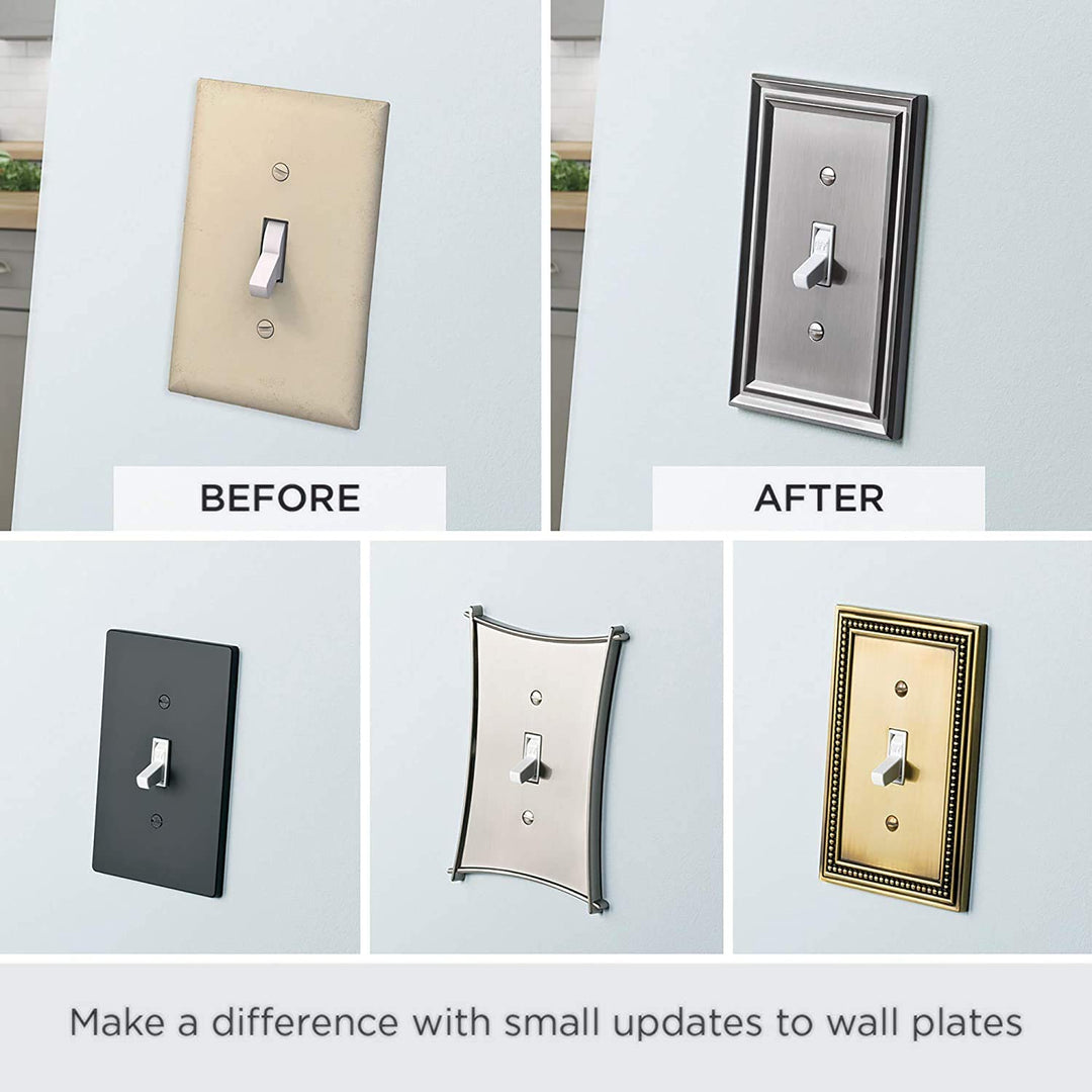 Brainerd 64930 Convex Single Duplex Wall Plate / Switch Plate / Cover, Satin Nickel