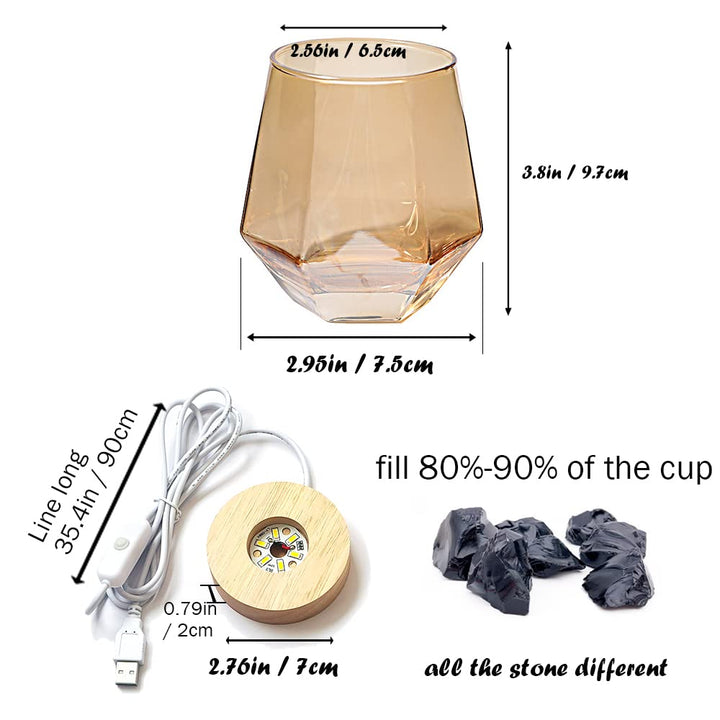 Healing Crystal Stone Passive Diffuser, Crystals Stone for Meditation Accessories, Aromatherapy Diffuser for Bedroom Living Room Office Yoga Spa Decor (Black)