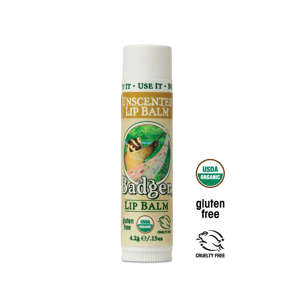 2 Pack Classic Organic Lip Balm Unscented 0.15 Oz Per Stick