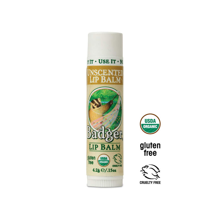 2 Pack Classic Organic Lip Balm Unscented 0.15 Oz Per Stick