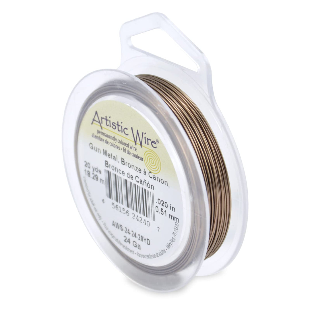 , 24 Gauge Tarnish Resistant Colored Copper Craft Jewelry Wrapping Wire, Antique Brass Color, 20 yd