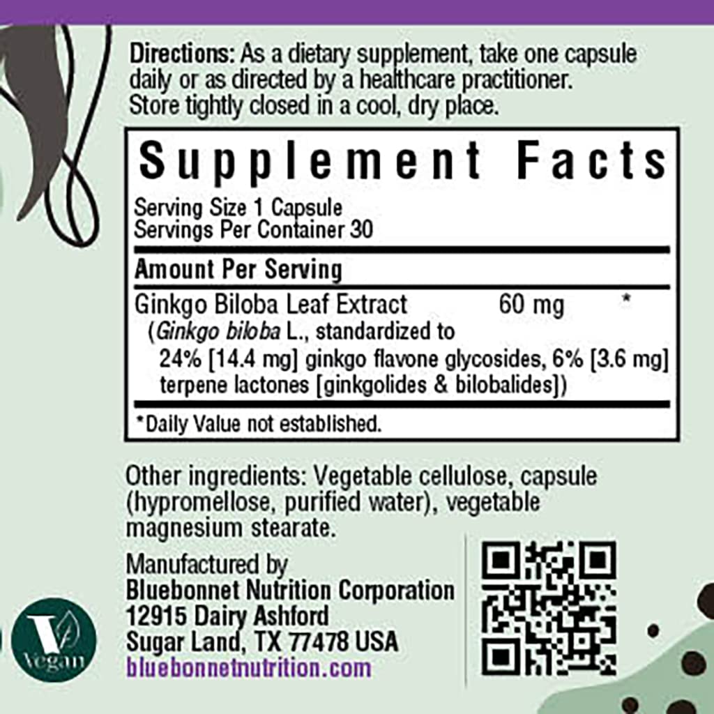 Ginkgo Biloba Leaf Extract Supplement, 30 Count