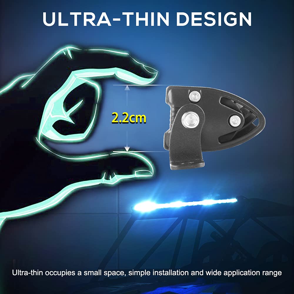 Led Light Bar Single 7 inch Slim Single Row Lightbar Driving Combo Beam Off Road Fog Work Lights with Mounting Brackets & 6D Reflectors for Truck, Car, Cabin, Boat, ATV, UTV