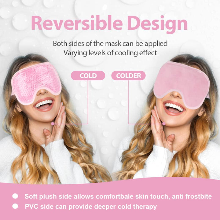 Reusable Eye Mask with Gel Beads for Hot Cold Therapy, Flexible and Non Toxic Cold Face Eye Mask for Swollen Eyes,Dry Eyes and Headache Relief