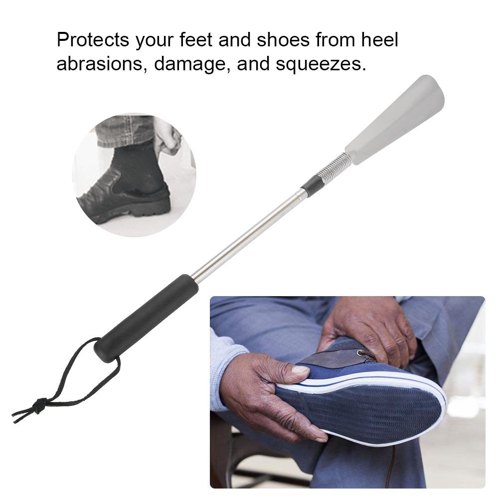 Portable Telescopic Extendable Shoe Horn Stainless Steel Collapsible Handled Shoe Accessories