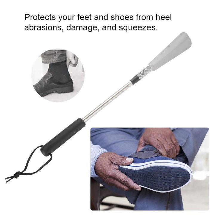 Portable Telescopic Extendable Shoe Horn Stainless Steel Collapsible Handled Shoe Accessories