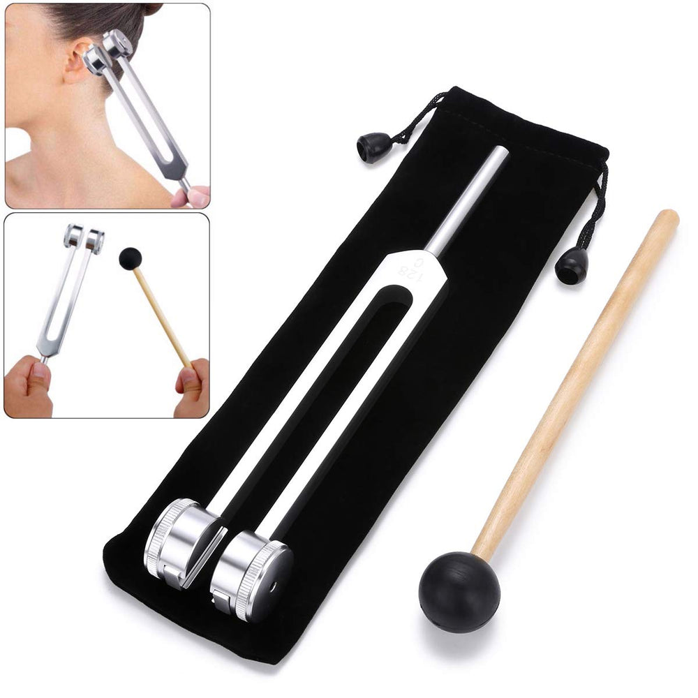 Tuning Fork 128 Hz, C-128 Frequency Aluminum Alloy Medical Non-Magnetic Tuning Fork for Healing with Taylor Percussion Hammer Mallet (128Hz)