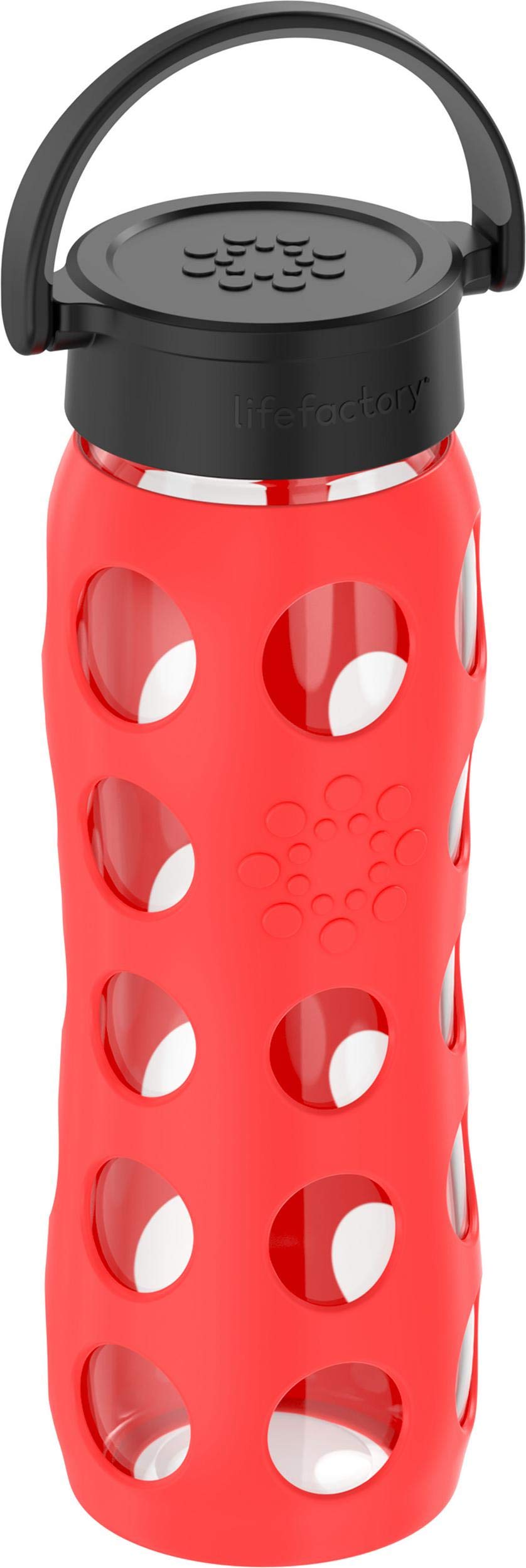 22-Ounce BPA-Free Glass Water Bottle with Classic Cap and Protective Silicone Sleeve, Poppy