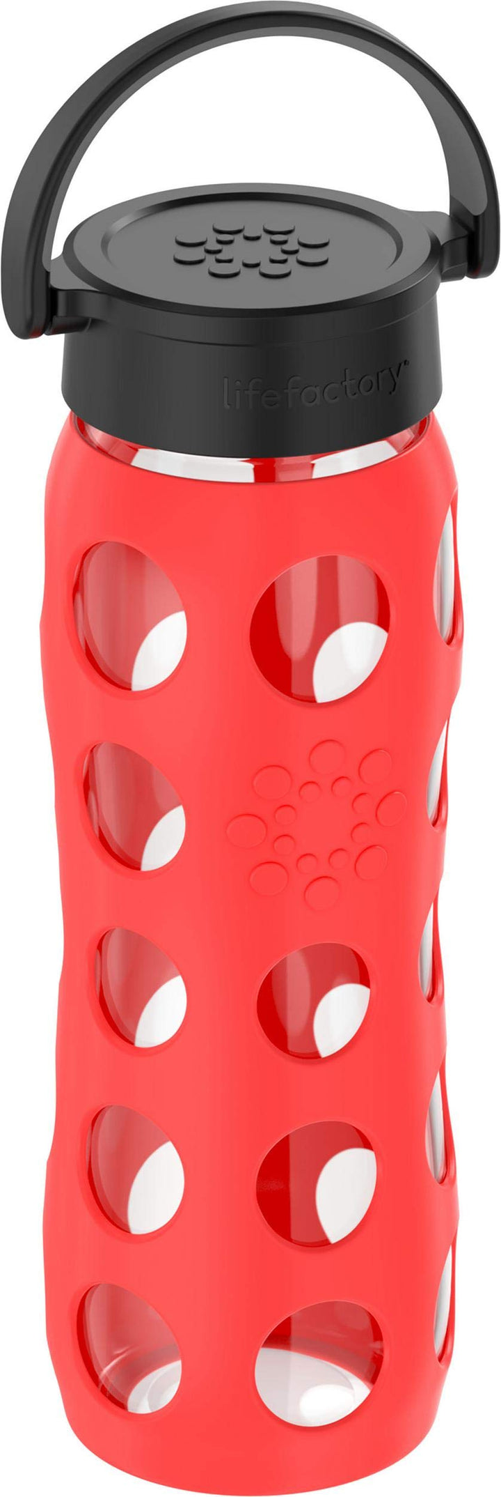 22-Ounce BPA-Free Glass Water Bottle with Classic Cap and Protective Silicone Sleeve, Poppy