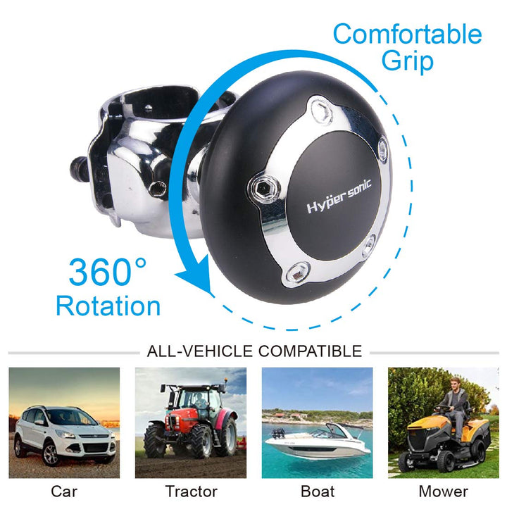 Vehicle Power Handle Car Steering Wheel Spinner Accessory Knob Universal Fit for Car (black)