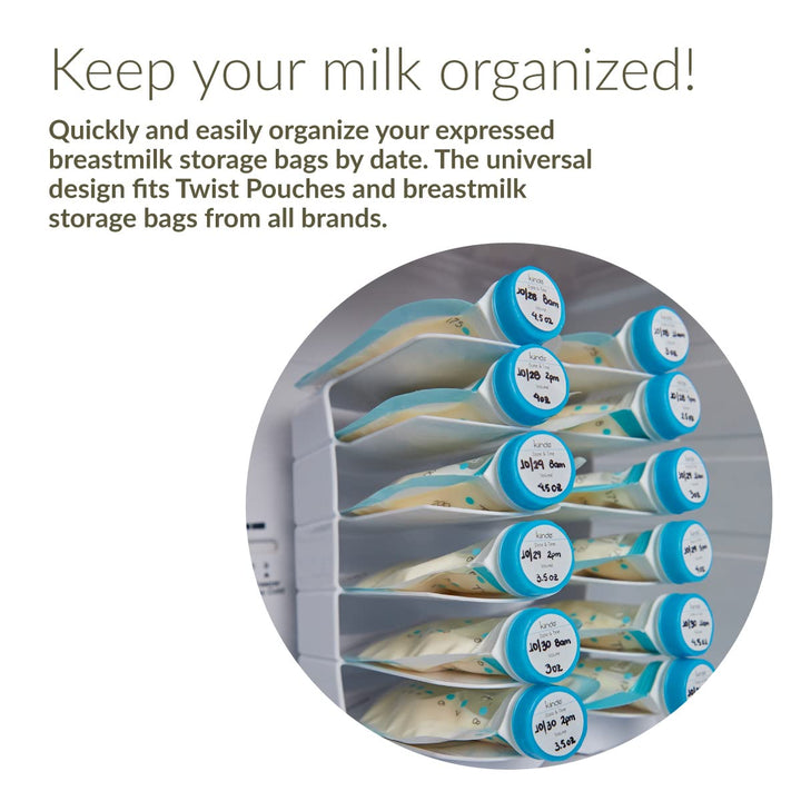 Keeper Breast Milk Bags and Baby Food Pouches Organizer, Freezer Storage