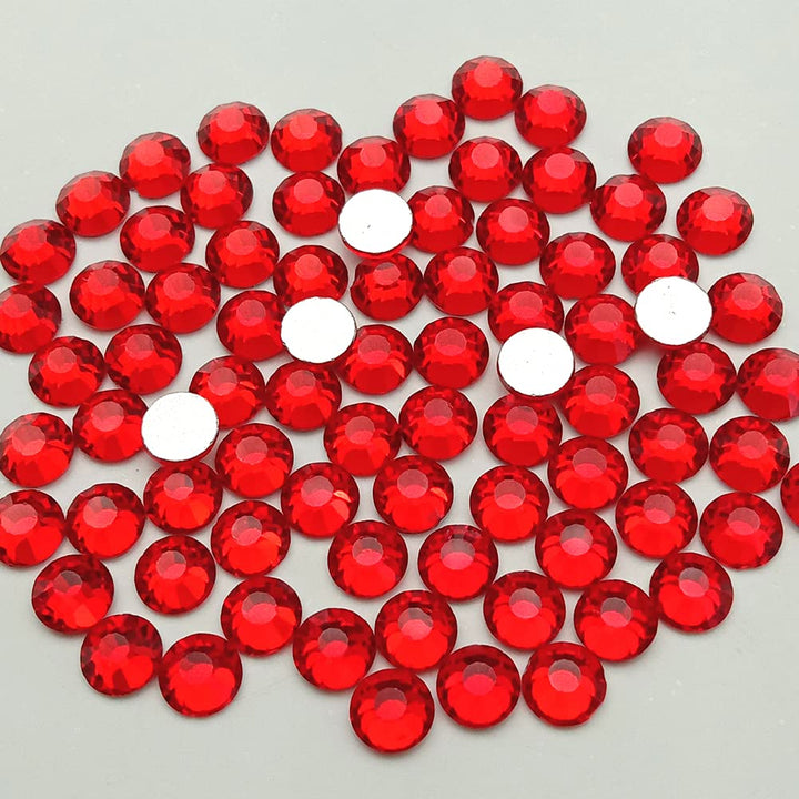 Glass Crystal Flatback Rhinestones for Nail Art and Craft, Round Stone Gems Sparkly Diamond (SS8 2880pcs, Siam)
