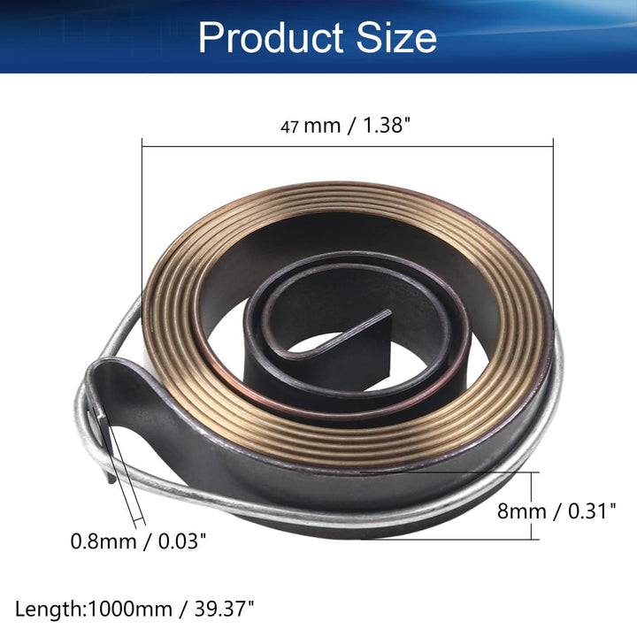 1PC Drill Press Return Spring, Quill Spring Feed Return Coil Spring Assembly, 3.28Ft Long, 42x8x0.8mm/1.65 x 0.31 x 0.03 inch