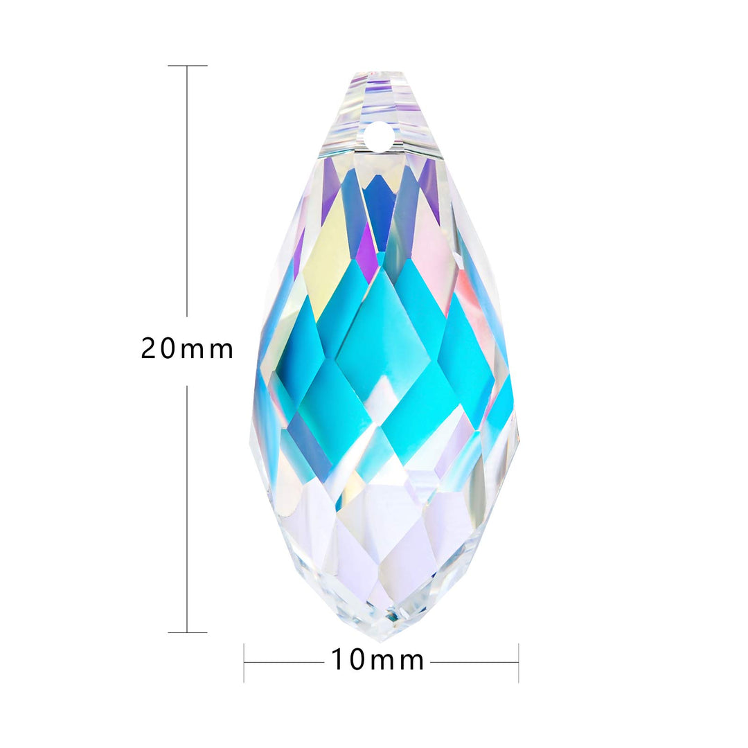 50Pcs AB Teardrop Crystal Beads 10x20mm Faceted Briolette Glass Beads Jewelry Making Supplied for DIY Beading Projects, Bracelets, Necklaces, Earrings & Other Jewelries